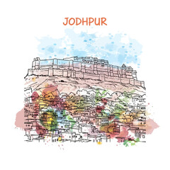 Fototapeta premium Jodhpur cityscape with Mehrangarh Fort India.