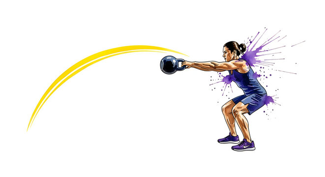 A female hammer thrower in mid-action, releasing the hammer with a dynamic burst of energy and motion.