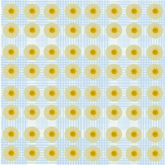 Fototapeta premium Daisy patterns and light blue graphic lines in small size, illustration, background, wallpaper.