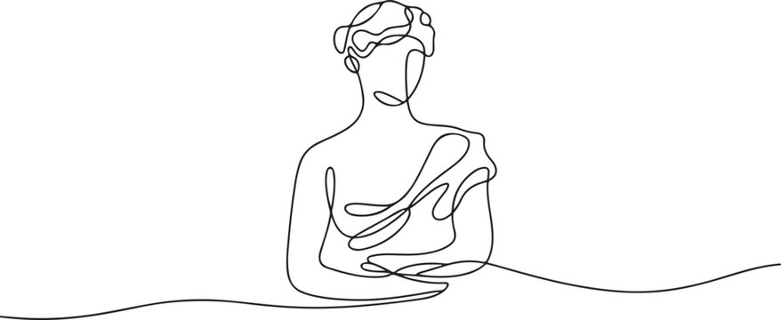 Statue vector illustration drawn. one line art icon drawing vector