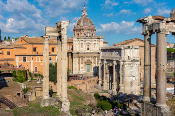 Ruins of Roman Forum in Rome, Italy