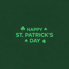 Obraz premium Happy st patricks day text with shamrock icons on dark green background