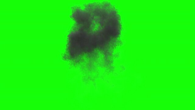Explosion with debris trails, simple explosion with trails - VFX element on green screen, 4K Pro Res, 60fps