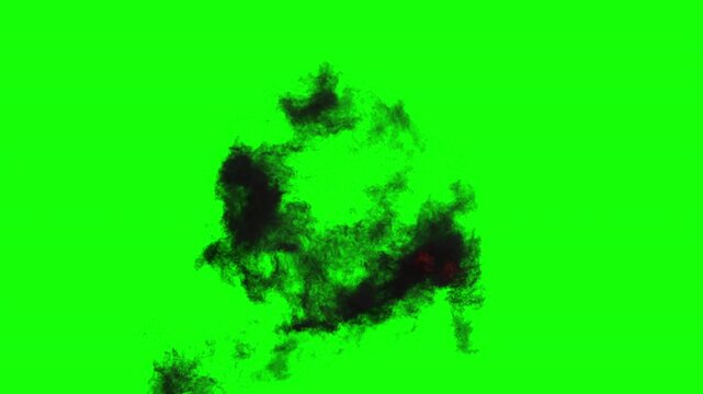 Stylish spiraling flame and smoke reveal - VFX element on green screen, 4K Pro Res, 60fps