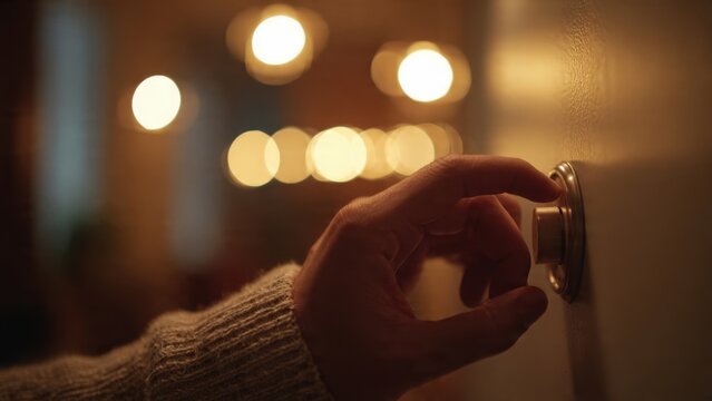 Hand Adjusting a Dimmer Switch