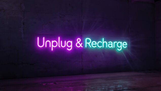 Unplug & Recharge Neon Sign