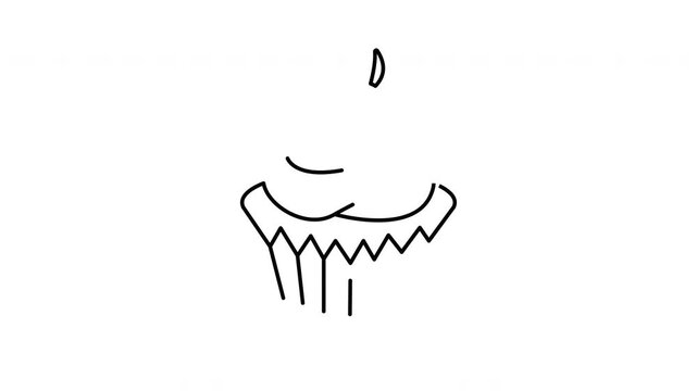 Simple line drawing of a cupcake with a drizzle. Perfect for bakery menu designs, cafe signage, and greeting cards.