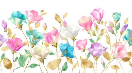 watercolor botanical Cosmos flowers texture template background.Elegant wedding invitation card background . Minimal hand painted Design for wedding or Valentine's Day