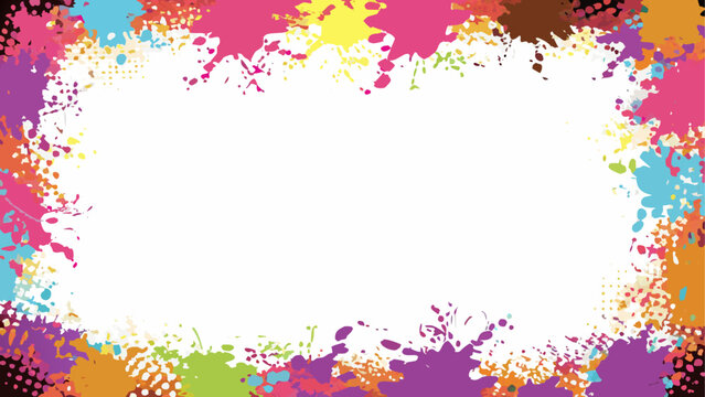Colorful abstract splatter design with vibrant paint effects and artistic patterns
