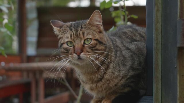 Green Eyed Street Cat Looking at Camera in Istanbul