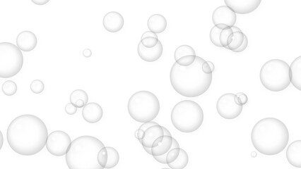 Gray bubbles floating in air isolated on transparent background with transparent orbs