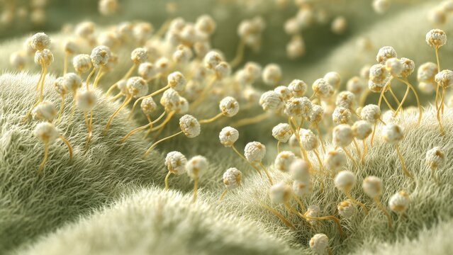 Mold spores Aspergillus close-up