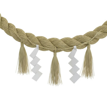 Shimenawa rope with shide paper