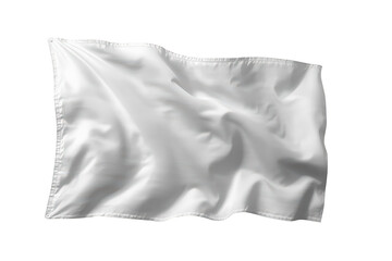 White flag waving, representing peace, surrender, truce, or a blank customizable banner, isolated element