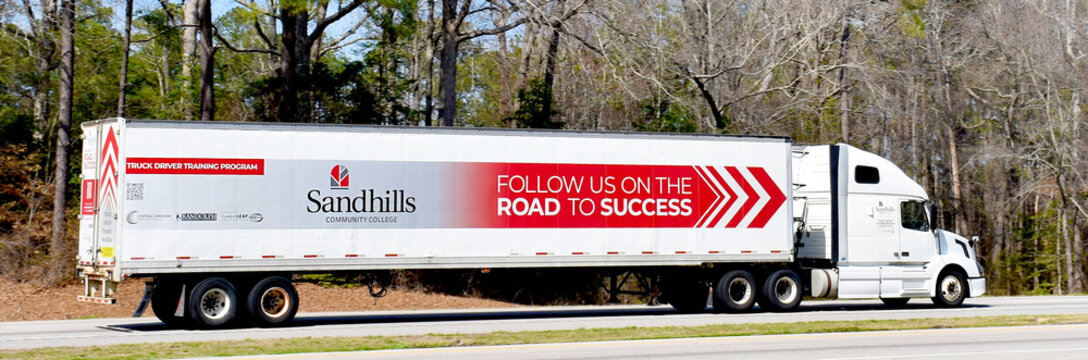Sandhills Community College driver training truck, North Carolina, USA
