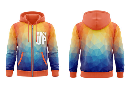 Zip Hoodie Front And Back Mockup
