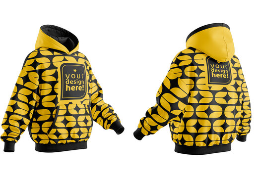 Hoodie Front And Back View Mockup
