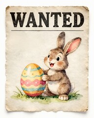 SE BUSCA al conejo de Pascua sonriente.