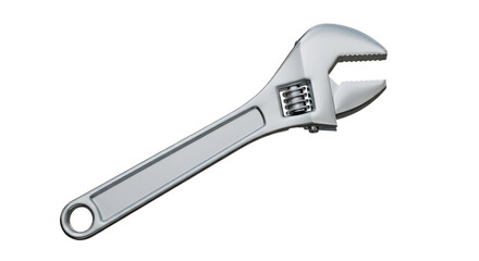 Obraz premium A silver adjustable wrench on a black background for repair work