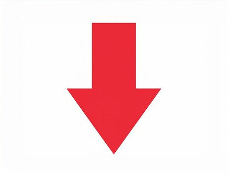 Downward Arrow Decrease Icon on White Background