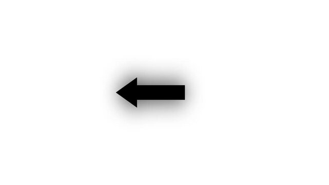 Black Arrow Pointer with Shadow Effect on White Background Directional Symbol for Presentations and Infographics