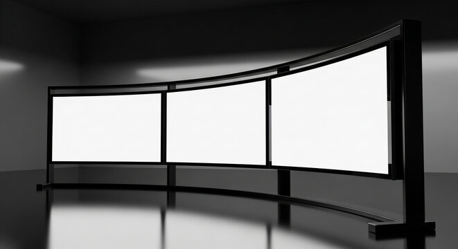 Large blank television screen display panel.