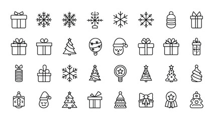 Naklejka premium Christmas icons