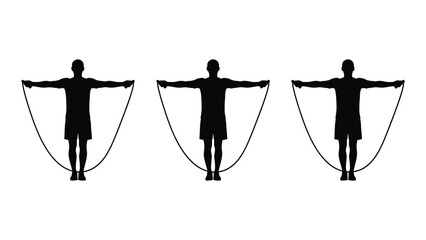 Man jumping rope in different positions © SILHUETTECHEMBER