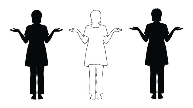 A woman in three different styles presenting something