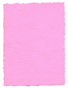 A piece of thick textured pink paper on a transparent background.