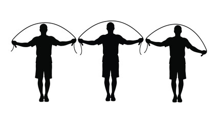 A man jumping rope in three different poses © MD Riad Hossain 