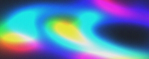 Abstract Grainy Gradient Background with Vibrant Rainbow Noise Texture © RACCOON