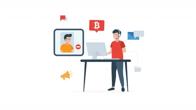 Minimal flat vector money transfer animation with smooth modern motion and clean design. Financial exchange concept ideal for banking, digital payment, investment, fintech, business growth, online.