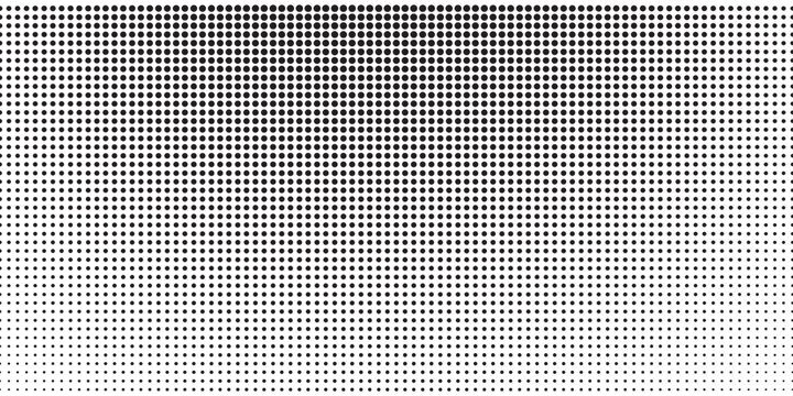Dotted halftone gradient texture. Fading polka dot background. Repeated dots gradation pattern background. Black vanishing comic pop art overlay backdrop. Halftone raster effect wallpaper. modern
