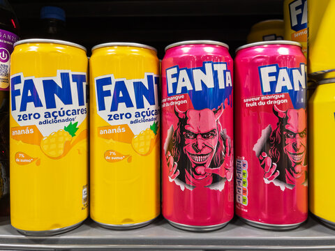 Refreshing Fanta Soft Drinks in Colorful Cans