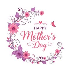 Obraz premium Elegant floral design celebrating mother's day with heartfelt message and decorative elements