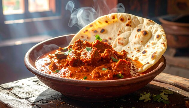 Fiery Laal Maas with Bajra Roti Rustic Rajasthan Meal