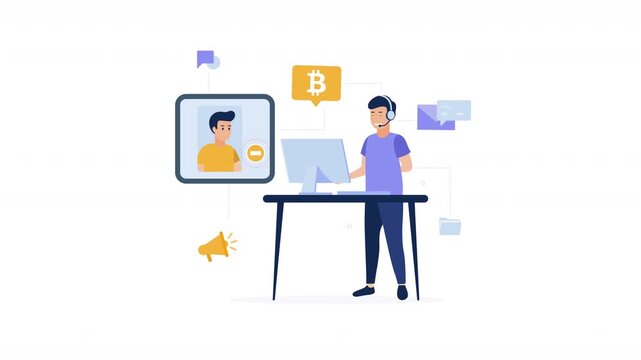 Minimal flat vector money transfer animation with smooth modern motion and clean design. Financial exchange concept ideal for banking, digital payment, investment, fintech, business growth, online.