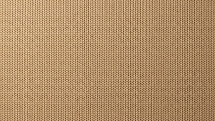 Fototapeta premium Beige knitted wool fabric pattern background texture