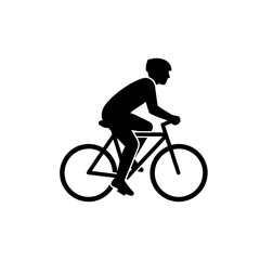 Naklejka premium Man Riding a Bicycle Silhouette Icon.