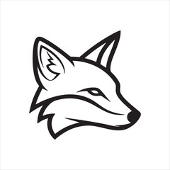 Obraz premium WebElegant and minimalist black outline drawing of fox face, perfect for logo, mascot, or graphic design element.
