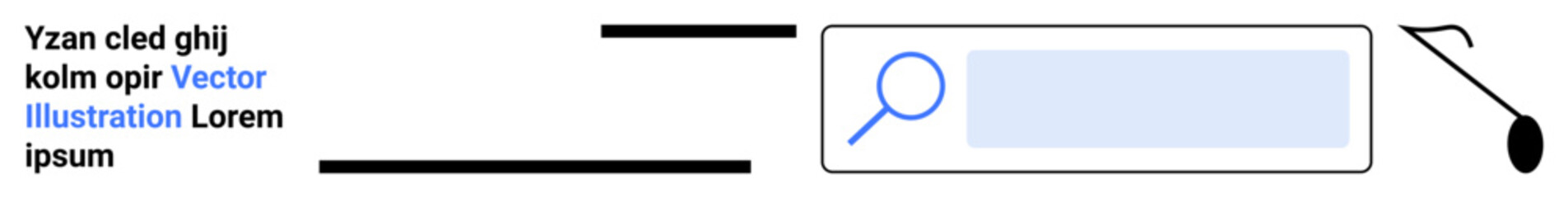 Obraz premium Information sourcing, data discovery, online search, user interface design, internet browsing, research tools. Magnifying glass with a text input box. Information sourcing and data discovery concept