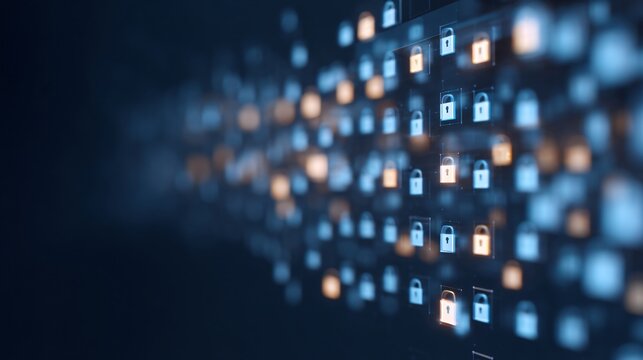 multiple digital accounts floating in hologram interface, password management concept, organized security dashboard