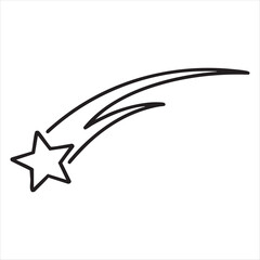 WebA bright shooting star with trailing lines, symbolizing wishes and cosmic wonder, perfect for celestial themes.