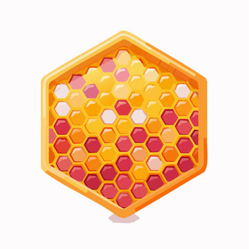 Hexagonal Honeycomb Cell Icon Representing Favia Coral Structure