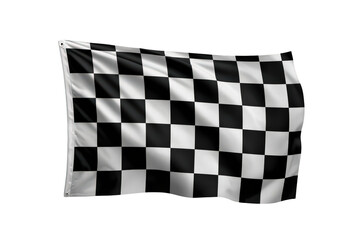 Naklejka premium Checkered flag waving in the wind, representing speed, challenging races, and the ultimate triumph at the finish line