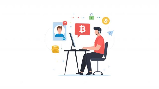 Minimal flat vector money transfer animation with smooth modern motion and clean design. Financial exchange concept ideal for banking, digital payment, investment, fintech, business growth, online.