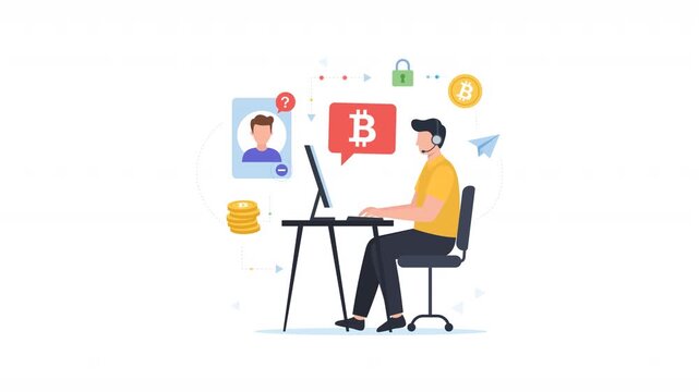Minimal flat vector money transfer animation with smooth modern motion and clean design. Financial exchange concept ideal for banking, digital payment, investment, fintech, business growth, online.