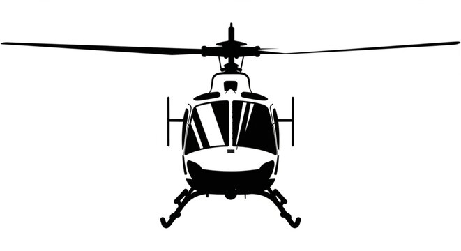 vector illustration of a helicopter front view 
