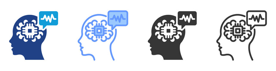 Intent Recognition icon set multiple style collection